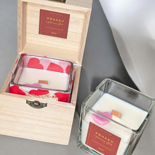 NĀ PALI Pohaku|BACCARAT ROUGE Candle | Wooden Box