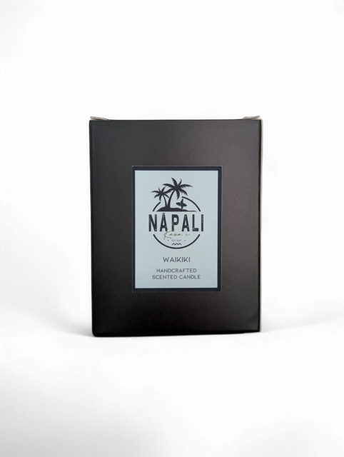 NĀ PALI Handcrafted Hawaiian Candle | Crackling Wick | WAIKIKI | Tropical Scent